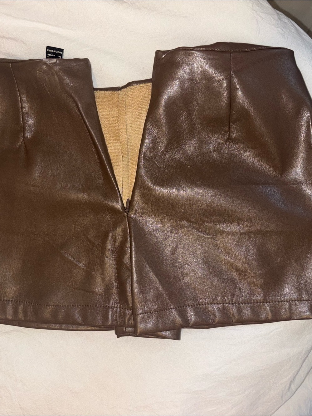 Forever 21 Brown Faux Leather Mini Skort